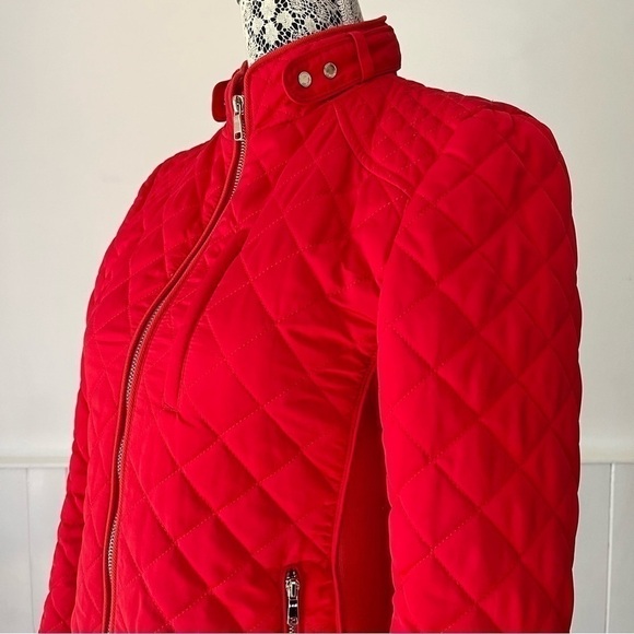 Zara Woman Red Quilted Zip Up Jacket Size M - Picture 5 of 15